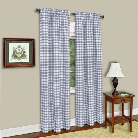 buffalo check gray curtains